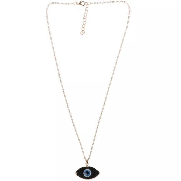 Evil Eye Druzy Necklace. - Picture 5 of 8